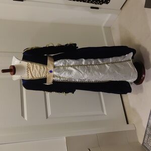 Forum Novelties Girls Royal Navy Princess Elegant Royalblue & White Velvet Gown